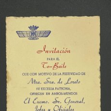 Militaria: INVITACION PARA EL TE-BAILE - 10 DE DICIEMBRE 1945. Lote 398063524