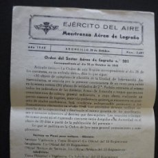 Militaria: MAESTRANZA AEREA DE LOGROÑO EJERCITO DEL AIRE BOLETIN AGONCILLO 1948. Lote 400095104