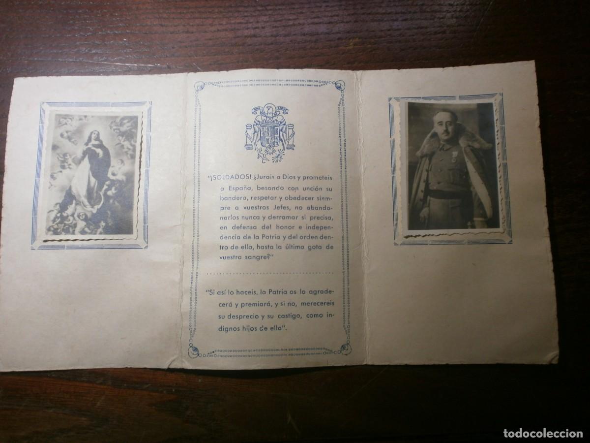 Military Antiques: Recuerdo de la jura de Bandera reemplazo 1945 Regimiento de Infanter&iacute;a Castilla n&ordm; 16 franco 25X14 c