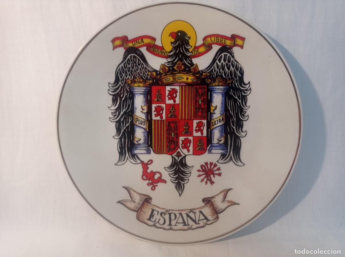 Militaria: Plato porcelana &aacute;guila francisco franco Espa&ntilde;a una grande libre