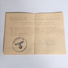 Militaria: ORIGINAL. CERTIFICADO MÉDICO MILITAR DE LA PÉRDIDA DE UN DEDO DEL PIE. ALEMANIA 1943