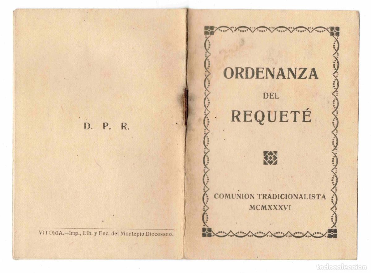 Militaria: Ordenanza del Requet&eacute;, Comunion Tradicionalista. (1936).
