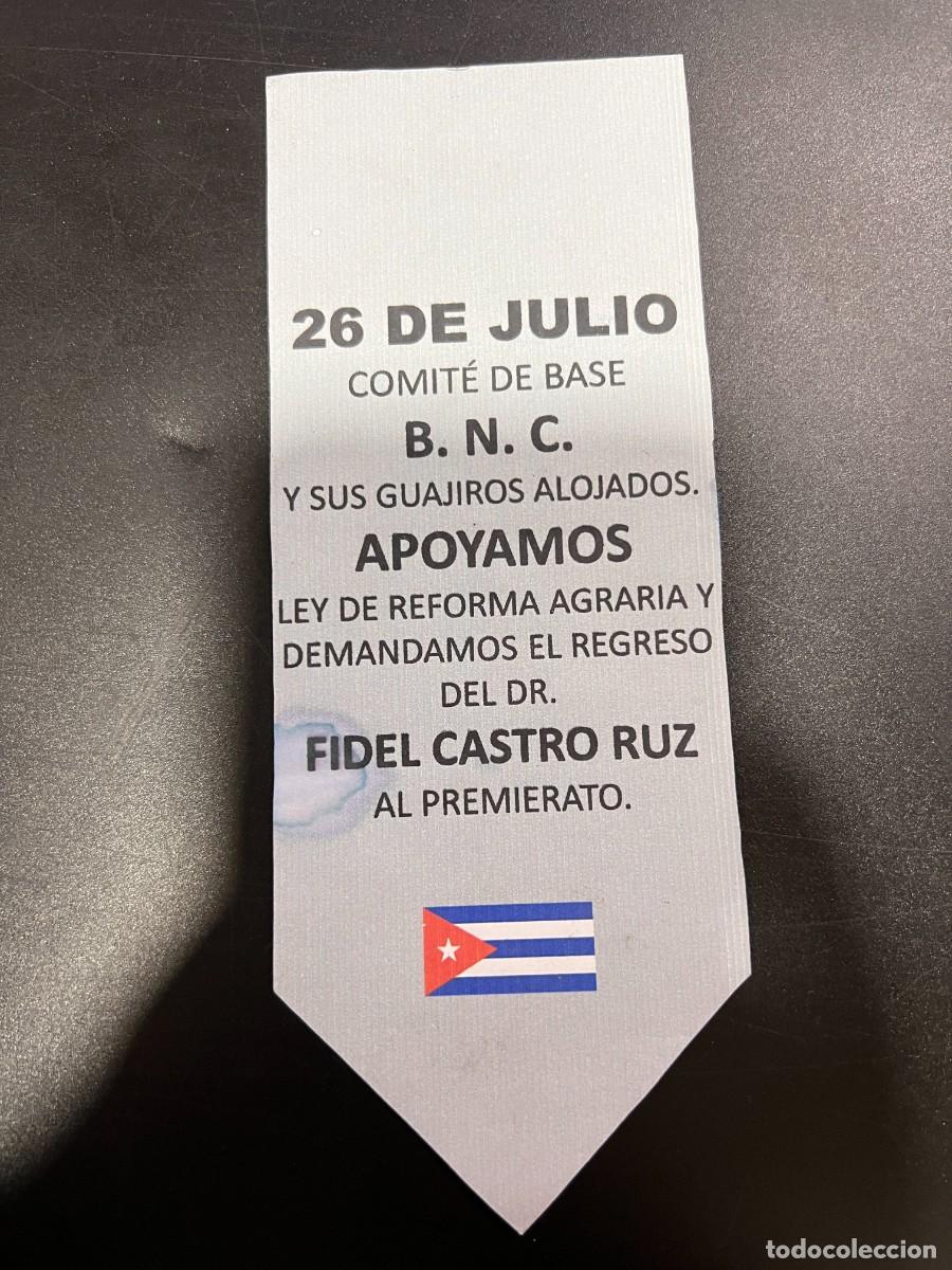 Militaria: PUBLICIDAD. COMIT&Eacute; DE BASE B.N.C. Y SUS GUAJIROS ALOJADOS.APOYAMOS LEY REFORMA AGRARIA. FIDEL CASTRO
