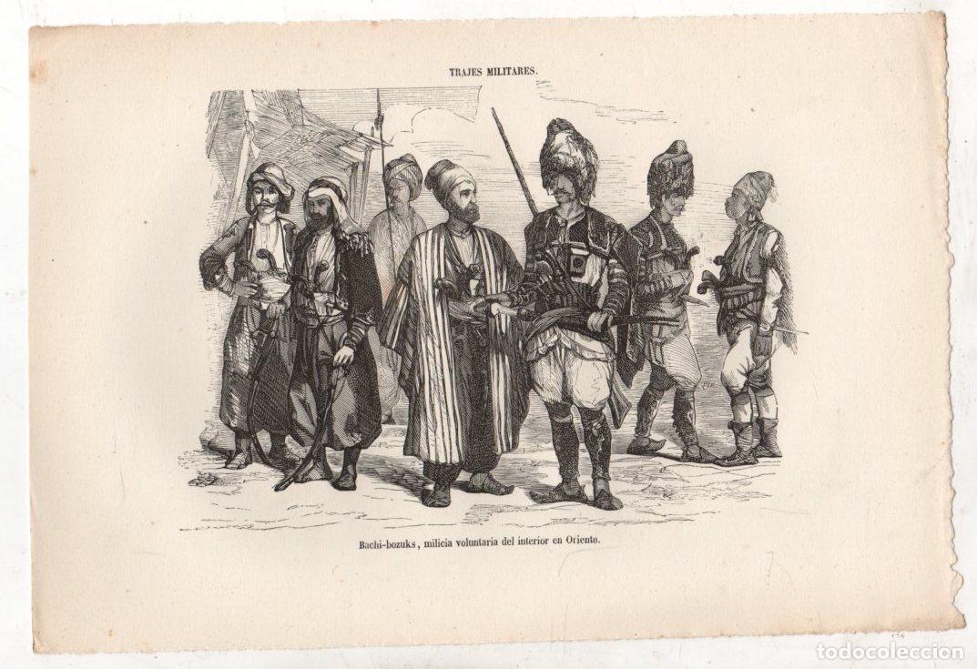 Militaria: LITOGRAFIA TRAJES MILITARES. BACHI-BOZUKS, MILICIA VOLUNTARIA DEL INTERIOR EN ORIENTE