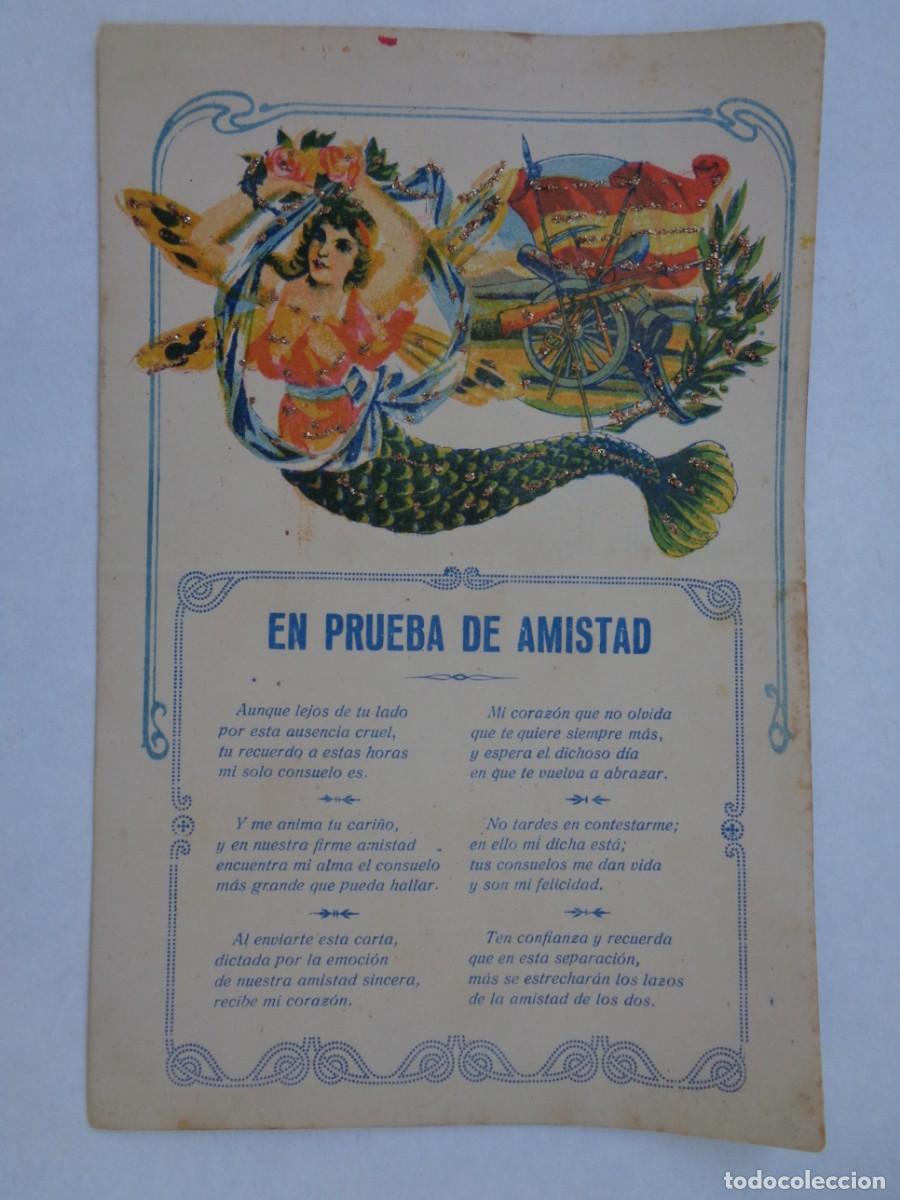 Militaria: GUERRA AFRICA O CIVIL : BONITA ILUSTRACION CON POEMA PARA CARTA DE SOLDADO O SIMILAR