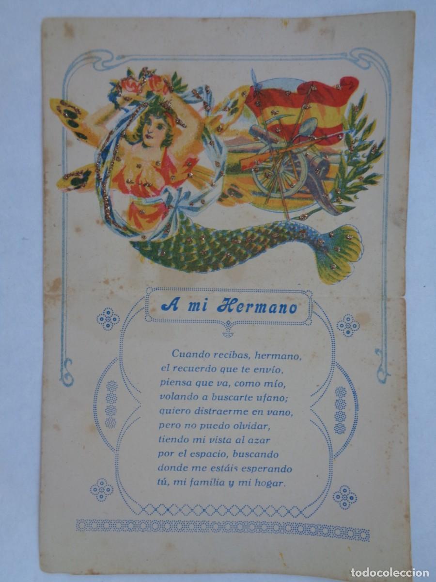 Militaria: GUERRA AFRICA O CIVIL : BONITA ILUSTRACION CON POEMA PARA CARTA DE SOLDADO O SIMILAR PARA SU HERMANO