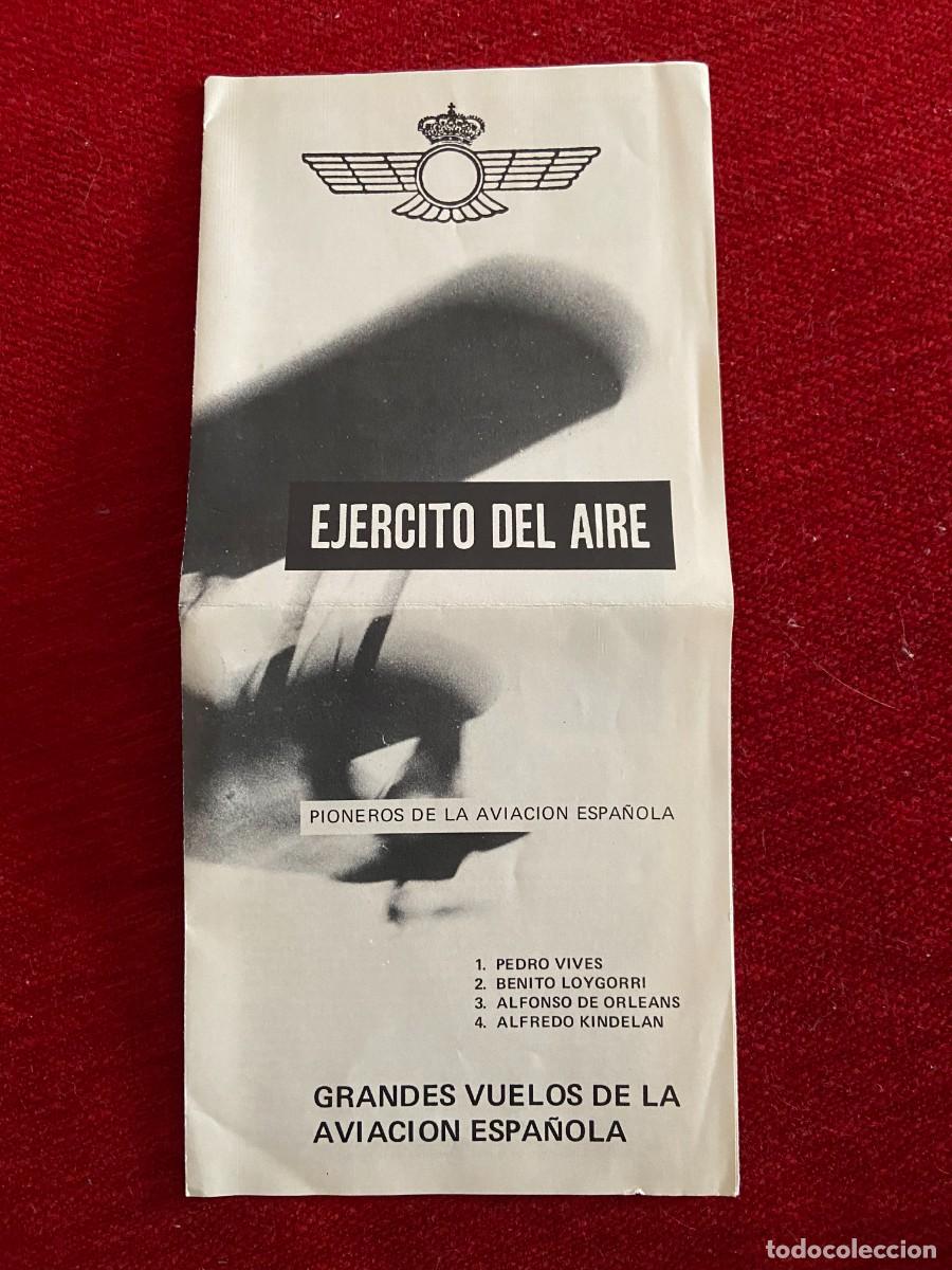 Militaria: R23058 FOLLETO DIPTICIO EJERCITO DEL AIRE PIONEROS AVIACION ESPA&Ntilde;OLA PEDRO VIVES BENITO LOYGORRI