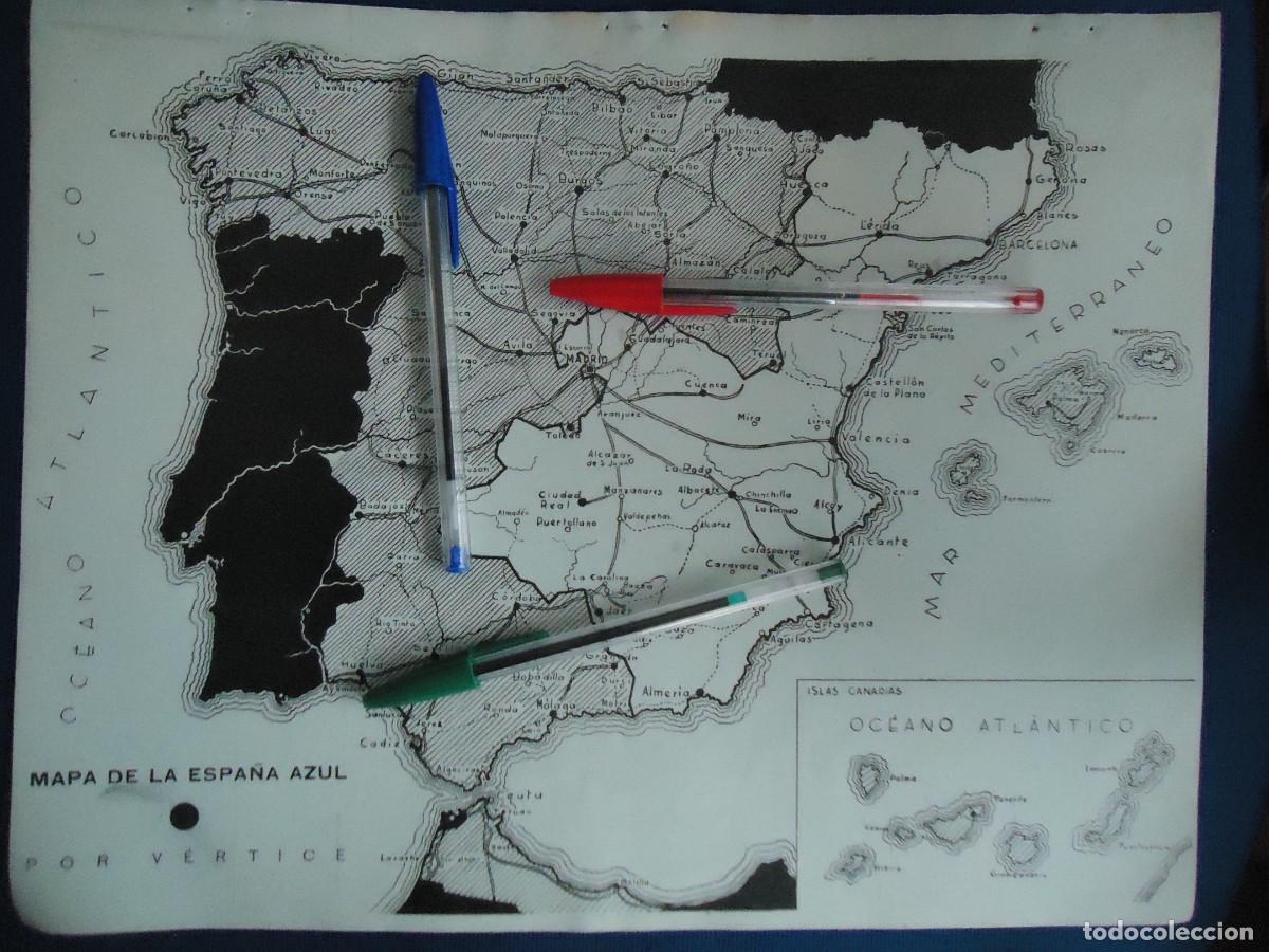 Militaria: mapa espa&ntilde;a azul guerra civil ejercito militar revista vertice falange fe jons