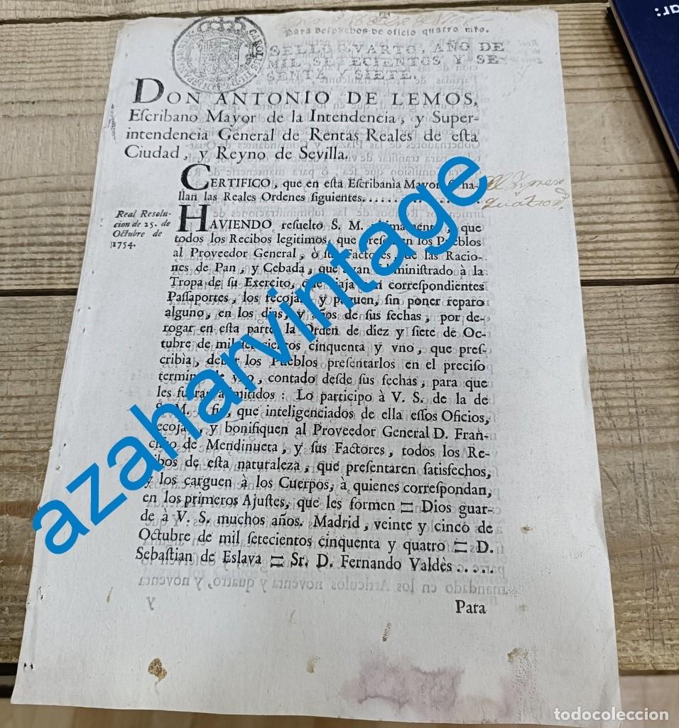 Militaria: SEVILLA, 1767, REALES ORDEN PARA SUMINISTRO DE MANUTENCION A LAS TROPAS POR PARTE DE LOS PUEBLOS, 4