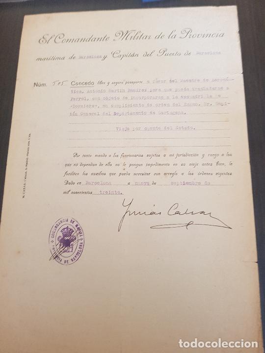 Militaria: 1930 EL COMANDANTE MILITAR DE LA PROVINCIA MARITIMA DE BARCELONA Y CAPITAN DEL PUERTO