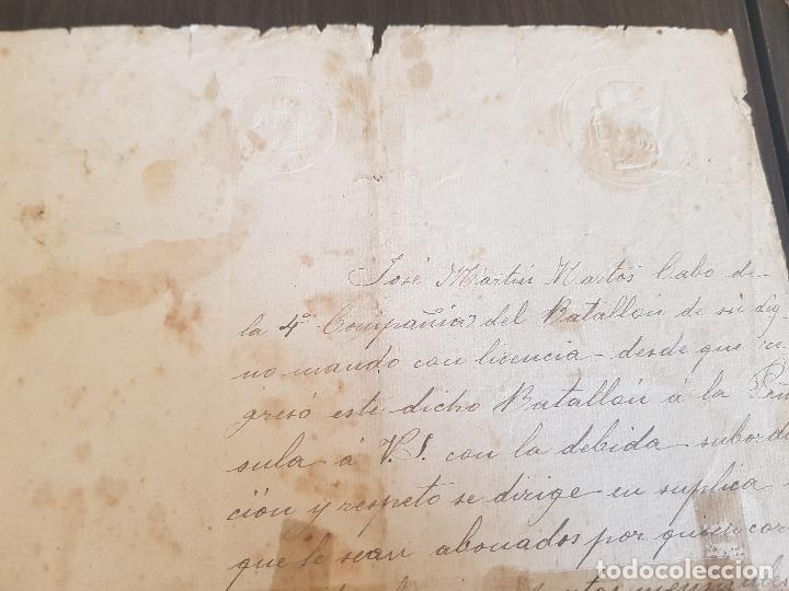 Militaria: 1899 ESCRITO DIRIGIDO AL SE&Ntilde;OR TENTE.CORONEL 1&ordm; JEFE DEL BATALLON CAZADORES TARIFA N&ordm;5