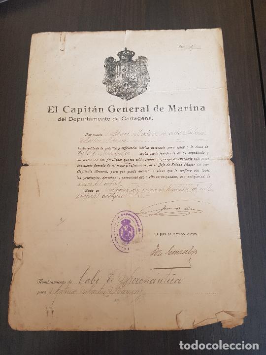 Militaria: 1925 EL CAPITAN GENERAL DE MARINA DEPARTAMENTO DE CARTAGENA