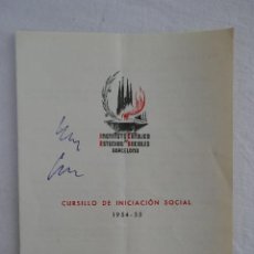 Militaria: CURSILLO INICIACIÓN SOCIAL - 1954 - 55