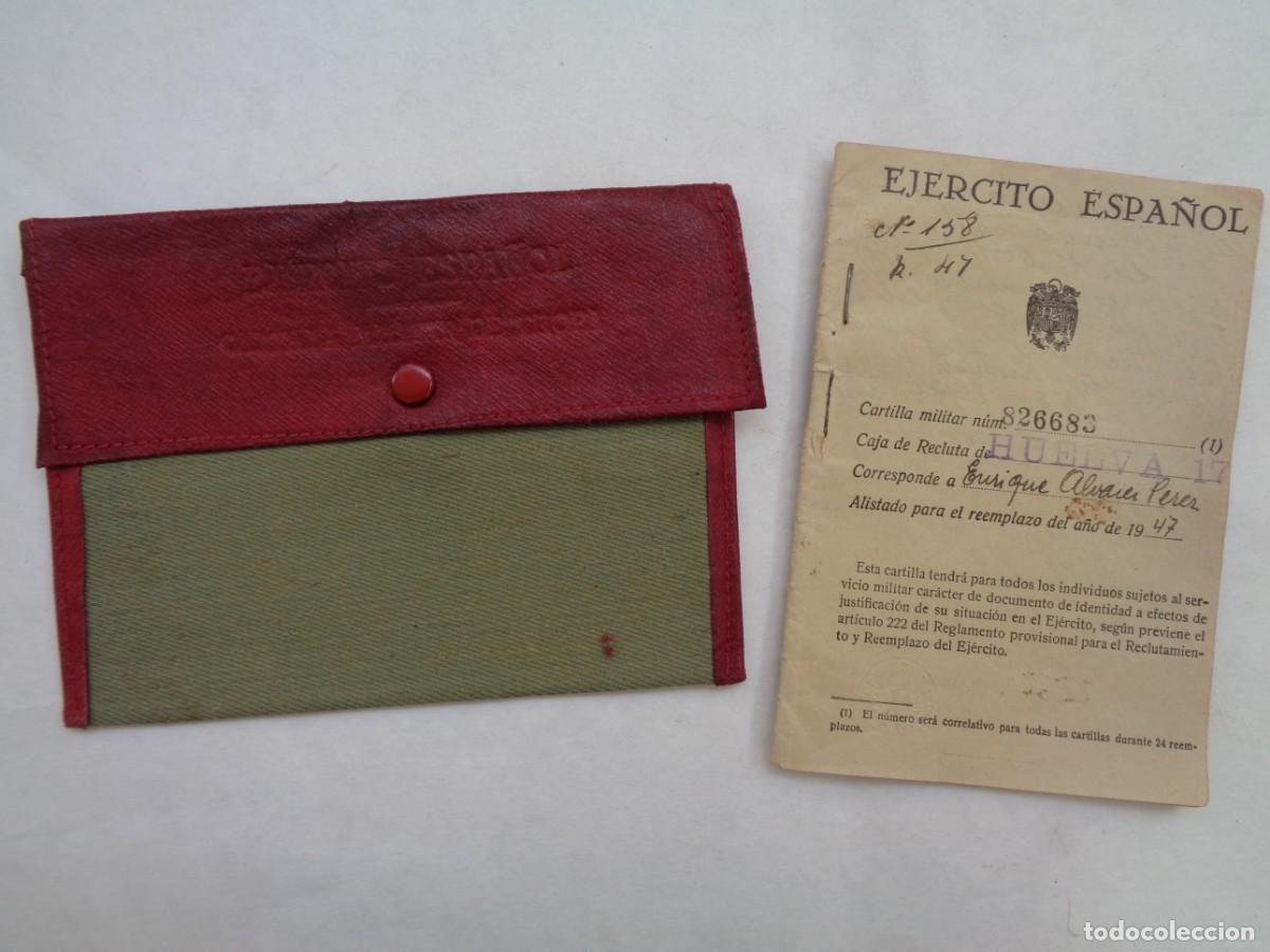 Militaria: CARTILLA MILITAR DE SOLDADO DE RIO TINTO ( HUELVA ) EN SU FUNDA, REEMPLAZO 1947