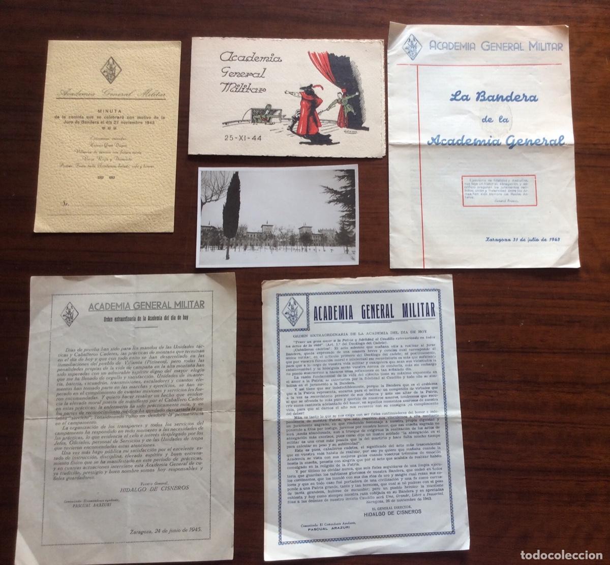 Militaria: PROGRAMA CADETES 3&ordf; PROMOCI&Oacute;N 1944 FOTO Y OTROS ACADEMIA GENERAL MILITAR ZARAGOZA