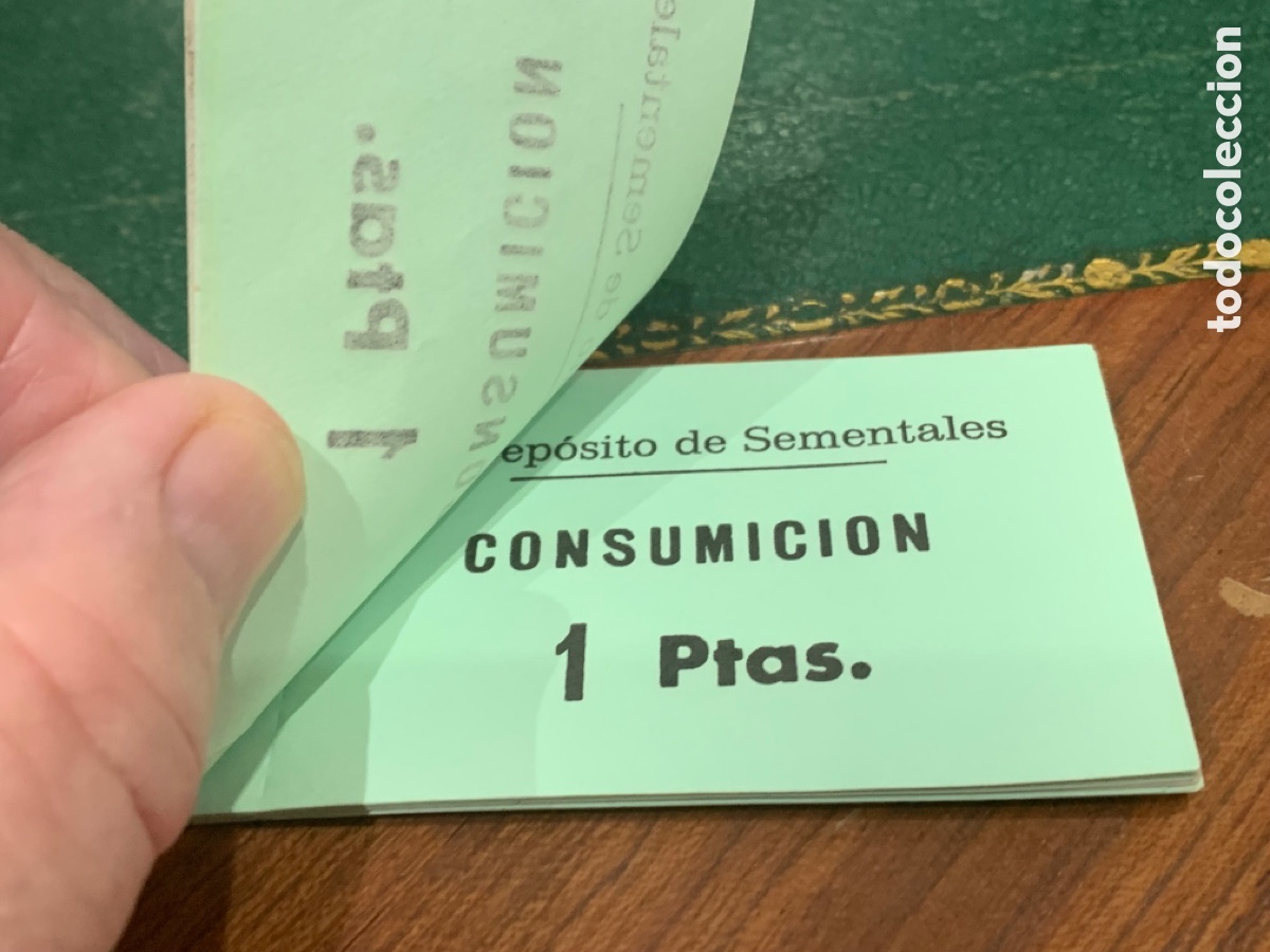 Tickets de consumición papel verde