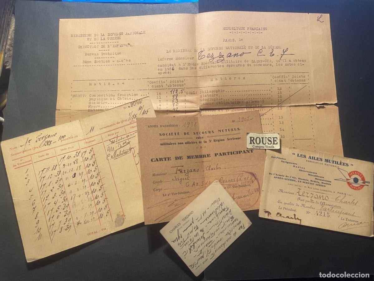 Militaria: AVIACION - 5 DOCUMENTS , CANETS 1936- 1939 - CORRESPONDIENTES PILOTE MILITAIRE CHARLES