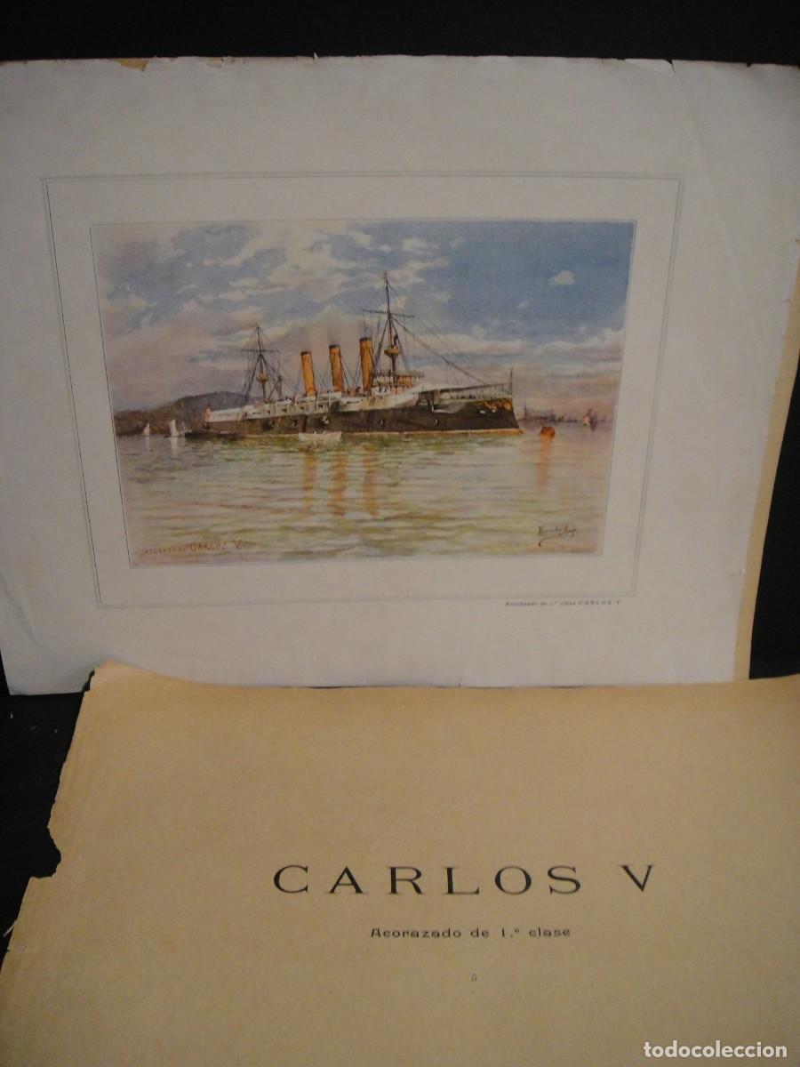 Militaria: carlos V - acorazado de 1&ordf; clase - ilustracion de hernandez monj&oacute;