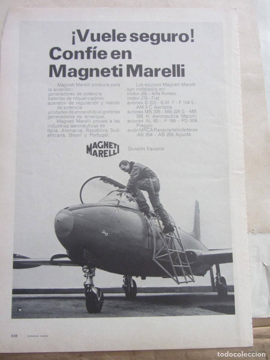 Militaria: L&Aacute;MINA MAGNETI MARELLI AUERONAUTICA.HOJA REVISTA INTERAVIA 1974. 33X23