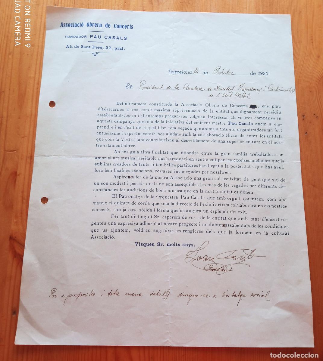 Militaria: Associaci&oacute; Obrera de Concerts.Barcelona 1925