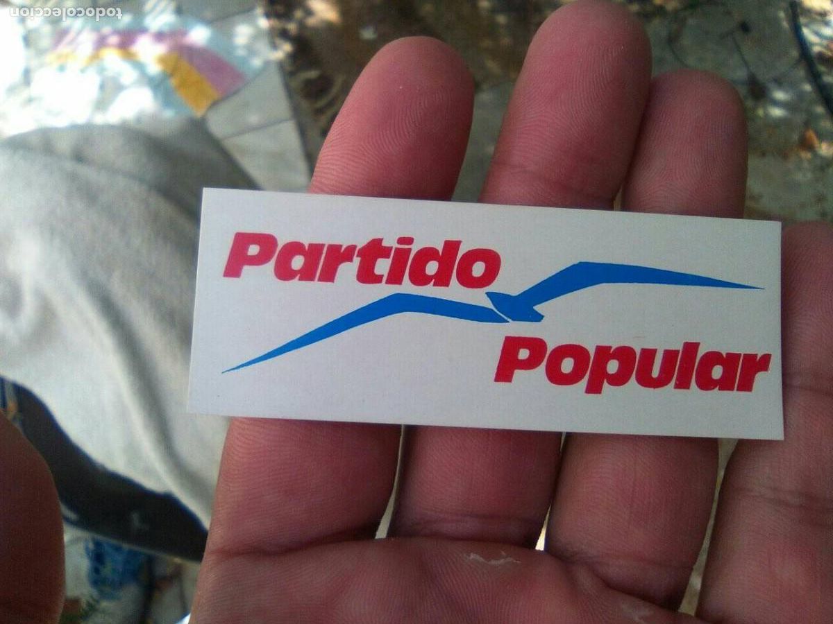 Militaria: ANTIGUA PEGATINA POLITICA DEL PARTIDO POPULAR A&Ntilde;OS 80