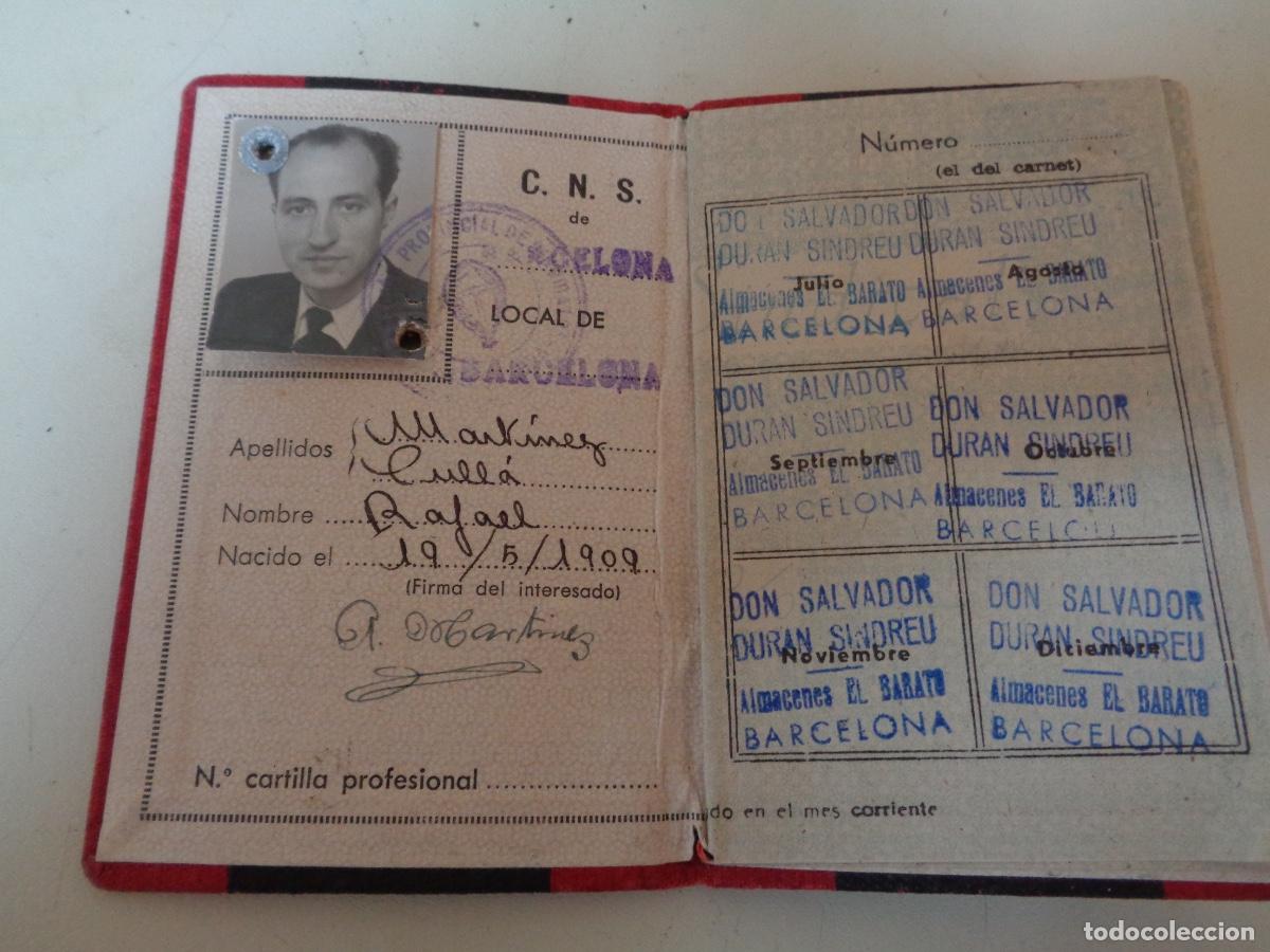 Militaria: Carnet Falange de comercio con sellos - Foto 2