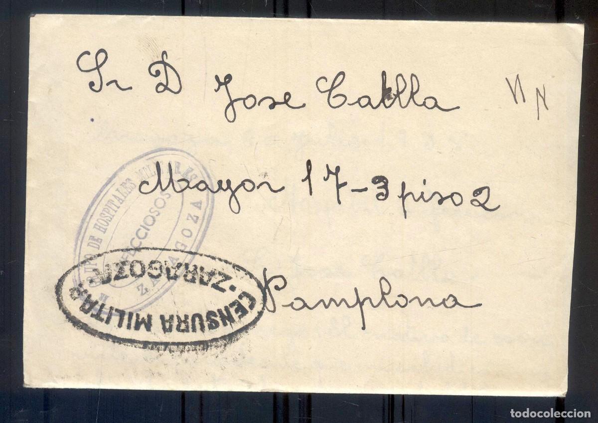 Militaria: NUMULITE P0240 Sobre con carta e Zaragoza a Pamplona Censura militar