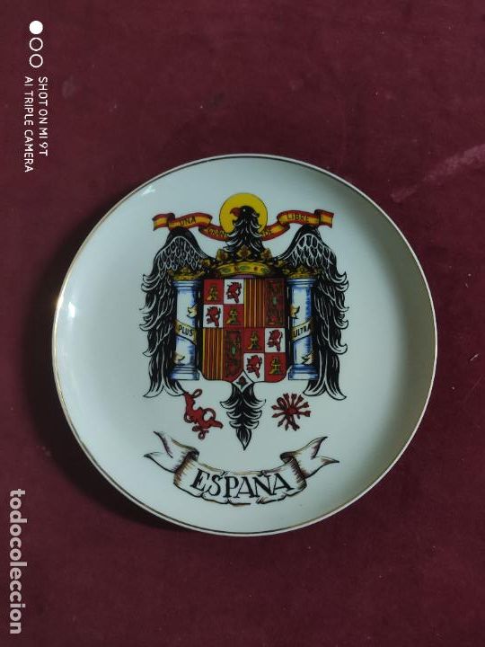 Militaria: plato franco franquista aguila de san juan buen tama&ntilde;o 24,5 cm de diametro