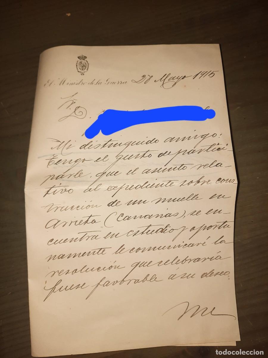 Militaria: ANTIGUO DOCUMENTO MILITAR DE EL MINISTERIO DE LA GUERRA A&Ntilde;O 1915 FIRMADO EL CONDE del serrallo