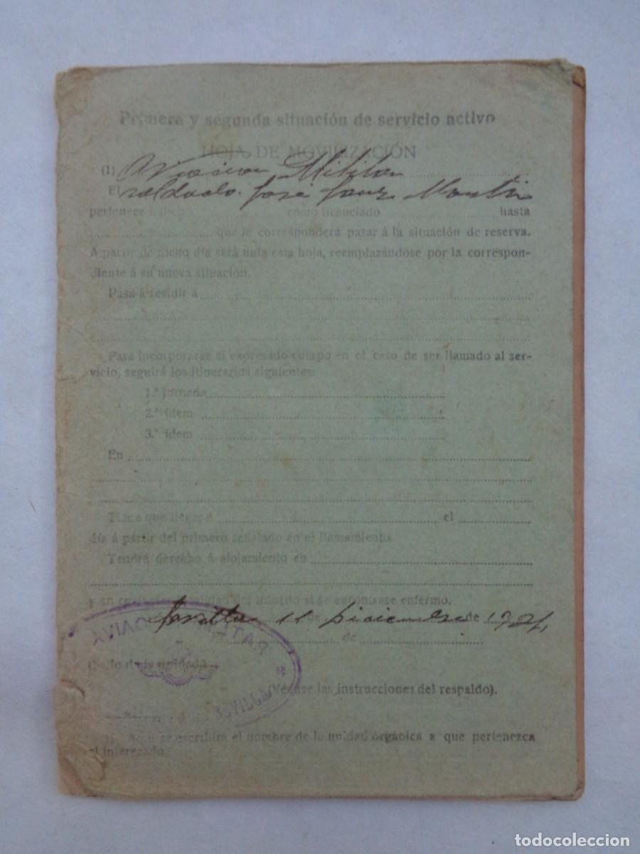Militaria: AVIACION MILITAR EPOCA DE ALFONSO XIII : HOJA DE MOVILIZACION . SEVILLA, 1924