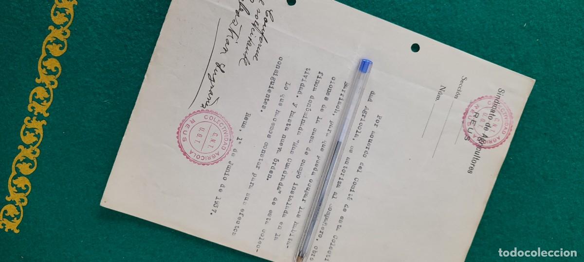 Militaria: Documento Rep&uacute;blica guerra civil sindicato UGT CNT AIT