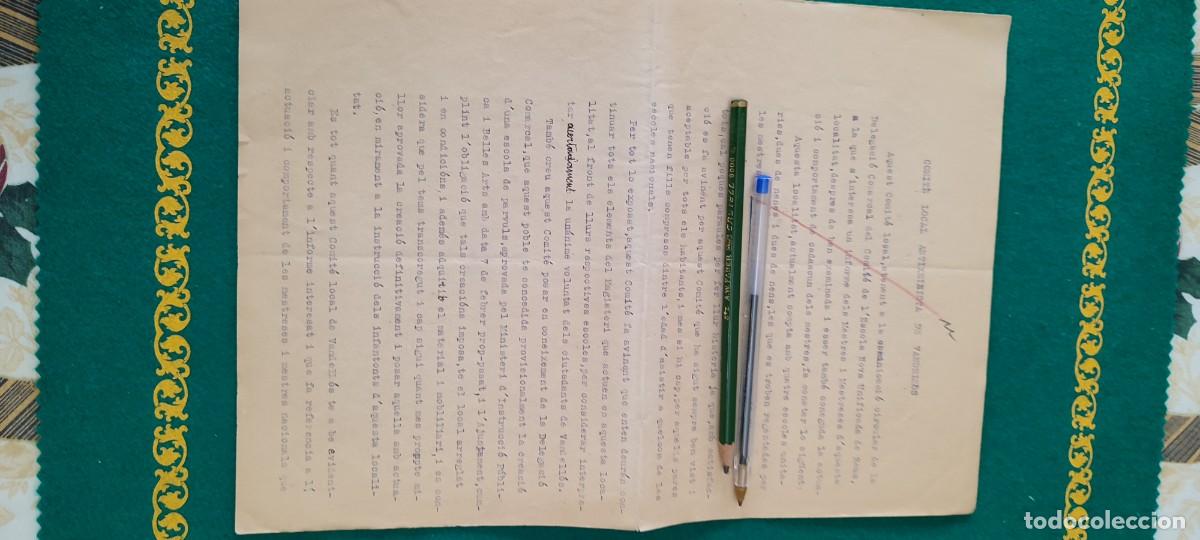 Militaria: Documento Rep&uacute;blica guerra civil comit&eacute;s antifascistas escuela