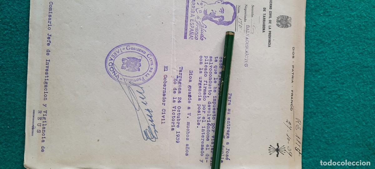 Militaria: Documento Rep&uacute;blica guerra civil Servicio informaci&oacute;n Falange