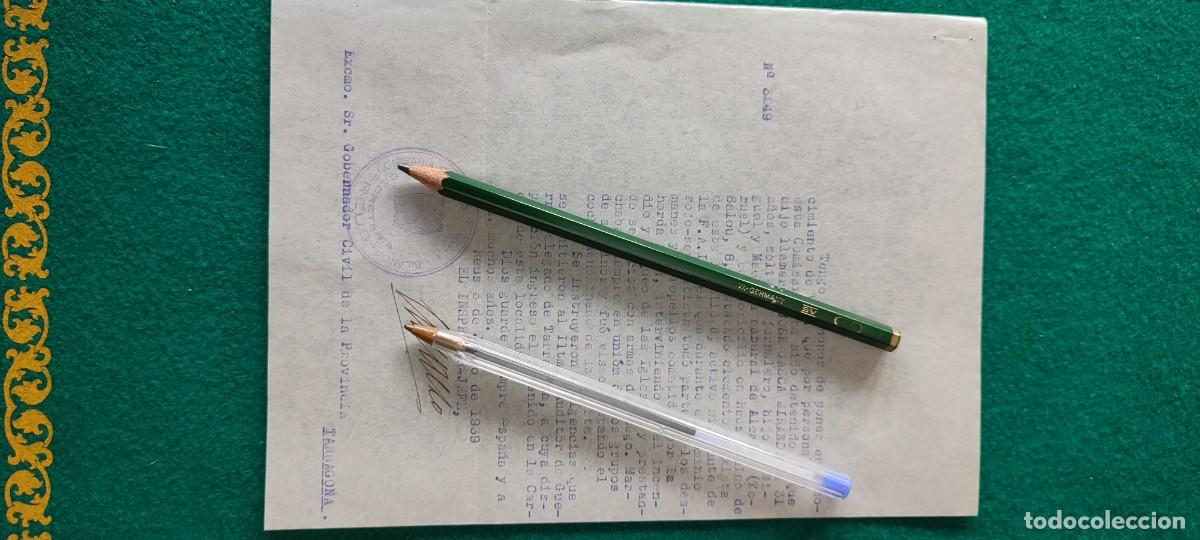 Militaria: Documento Rep&uacute;blica guerra civil Servicio informaci&oacute;n Falange