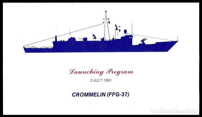 Militaria: USA 1980 INVITACION BOTADURA FRAGATA USS CROMMELIN (FFG-37)
