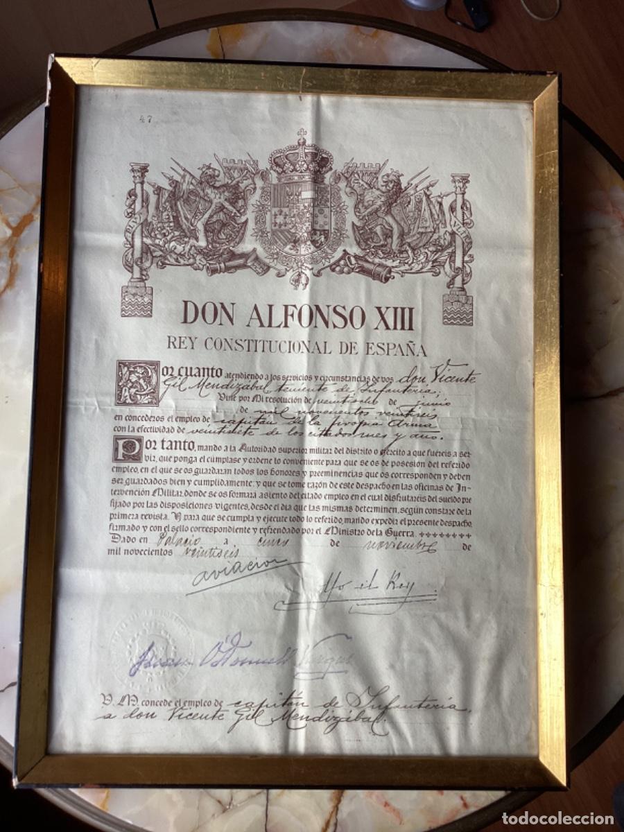Militaria: Nombramiento Militar - 1926 - Alfonso XIII - Enmarcado