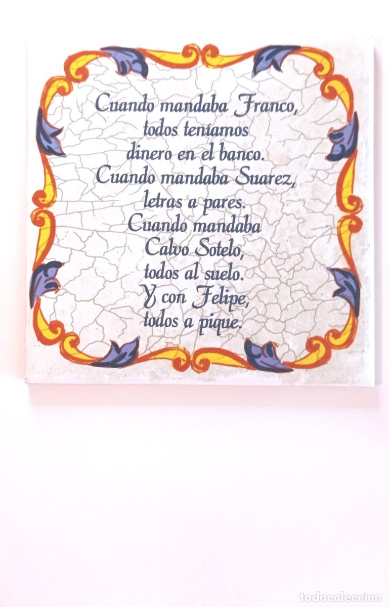 Military Antiques: RACHOLA,BALDOSA MEDITACION FALANGE,FJ,JONS,OJE,FRANCISCO FRANCO,GUERRA CIVIL.