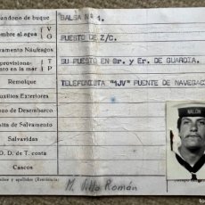 Militaria: TARJETA DE DESTINO MARINERO ARMADA ESPAÑOLA - CON LEPANTO DEL DRAGAMINAS NALÓN