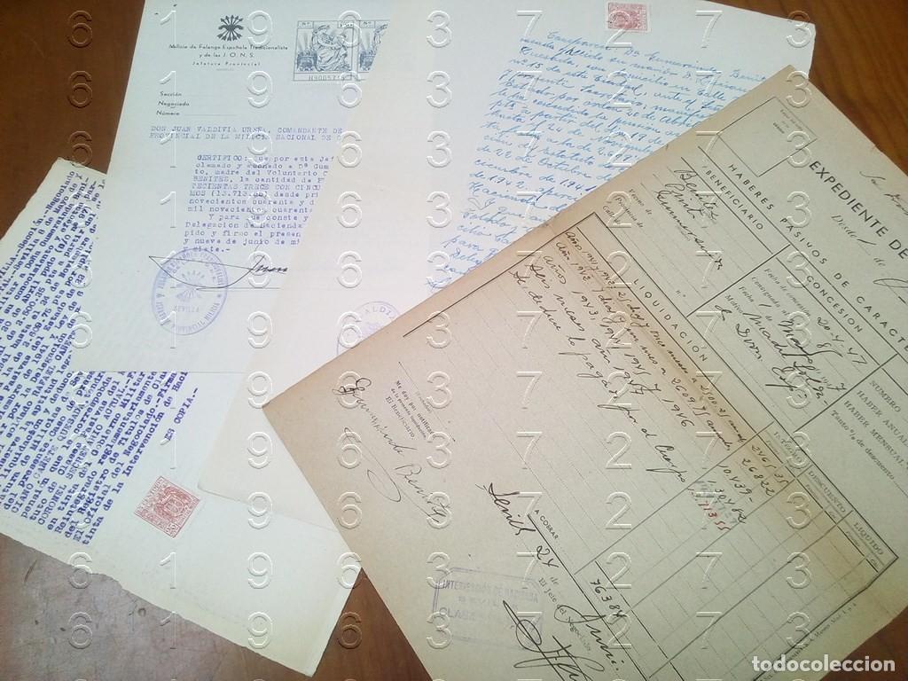 Militaria: COSTANTINA RAFAEL CA&Ntilde;ETE BENITEZ FALANGISTA CAIDO SEVILLA 4 DOCUMENTOS L70