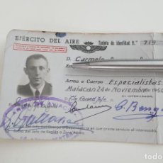 Militaria: CARNET DE EJERCITO DEL AIRE - ESPECIALISTAS MATACAN 1950 - FOTO IMPRESA EN CARNET