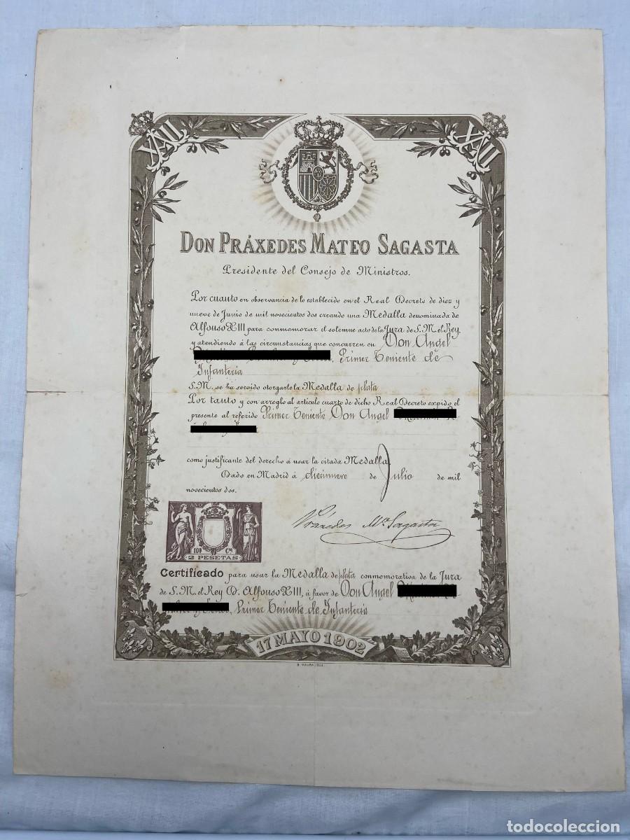 Militaria: ANTIGUA CONCESION MEDALLA JURA ALFONSO XIII 1902
