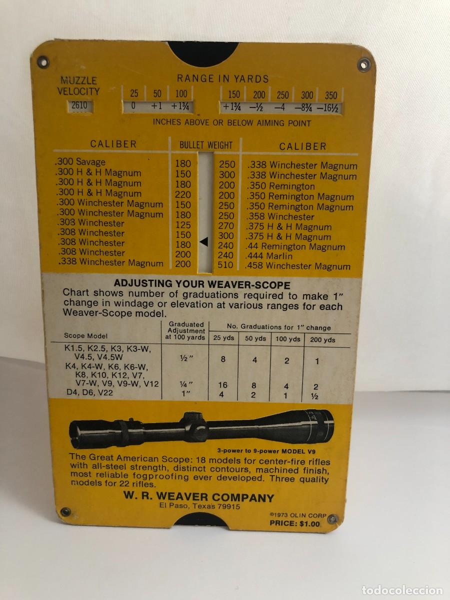 Militaria: WEAVER SCOPE SIGHTING-IN GUIDE . &rdquo;&rdquo; - Foto 1