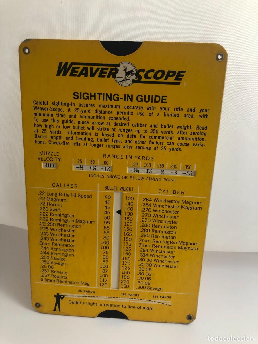 Militaria: WEAVER SCOPE SIGHTING-IN GUIDE . &rdquo;&rdquo; - Foto 2