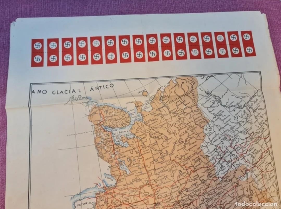 Militaria: Antiguo Mapa URSS con Esv&aacute;sticas en Espa&ntilde;ol - Foto 2