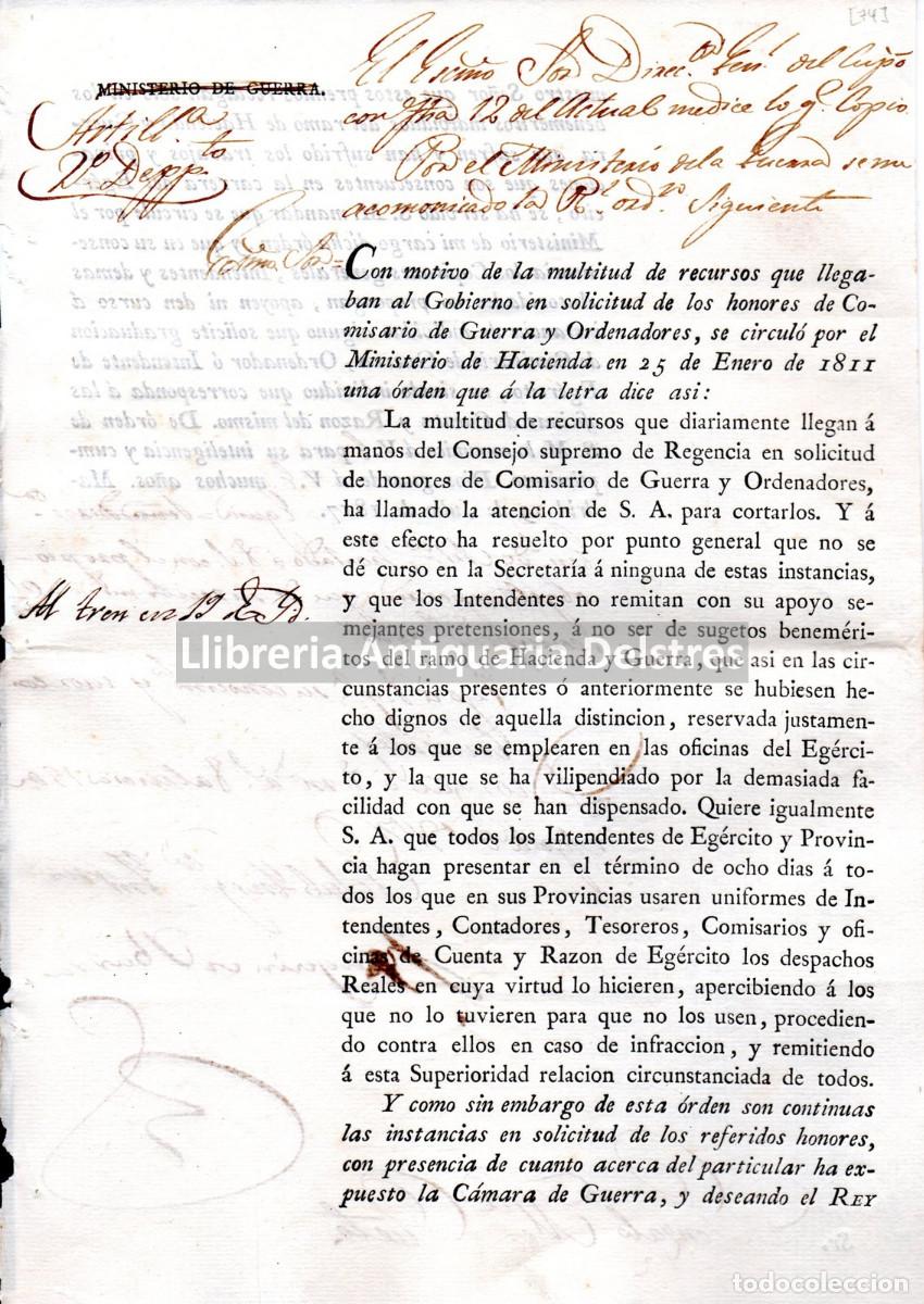 Militaria: Fernando VII. - [Recursos para el Gobierno] Con motivo de la multitud de recursos que llegaban al Go