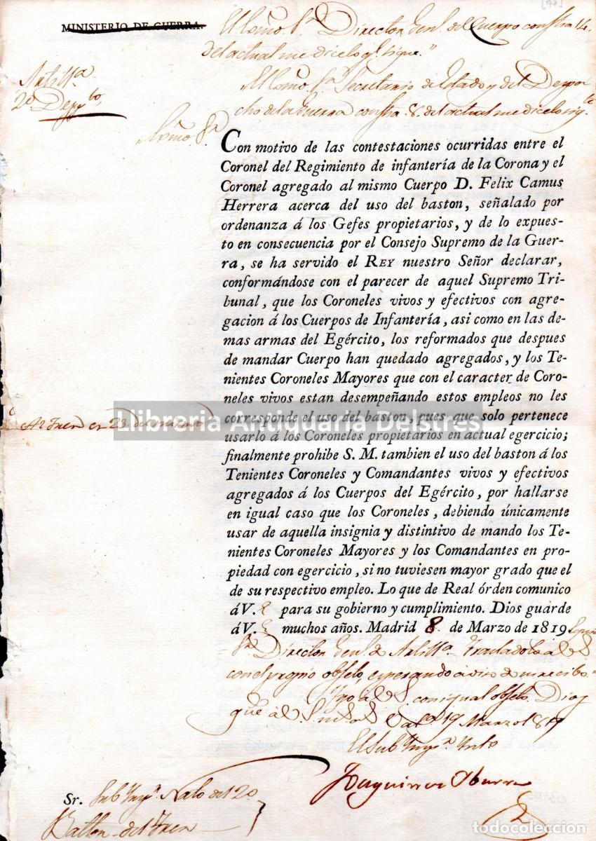 Militaria: Fernando VII. - [Disoluci&oacute;n de los Tribunales militares inferiores y extinci&oacute;n del Consejo de Genera