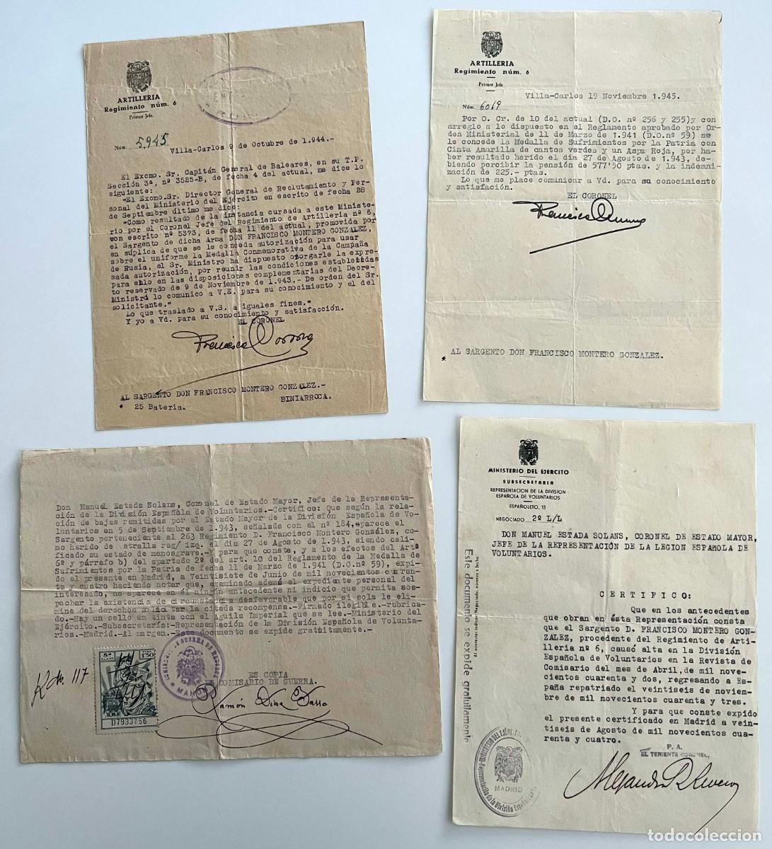 Militaria: conjunto de documentos (DIVISION AZUL + OTROS) - Foto 1