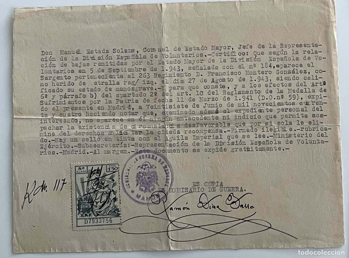Militaria: conjunto de documentos (DIVISION AZUL + OTROS) - Foto 12