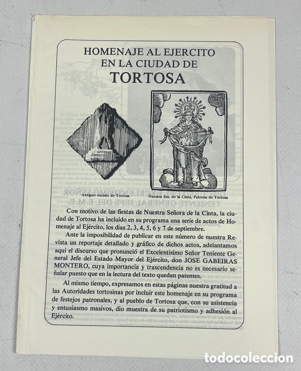 Militaria: HOMENAJE AL EJERCITO EN LA CIUDAD DE TORTOSA - Foto 1