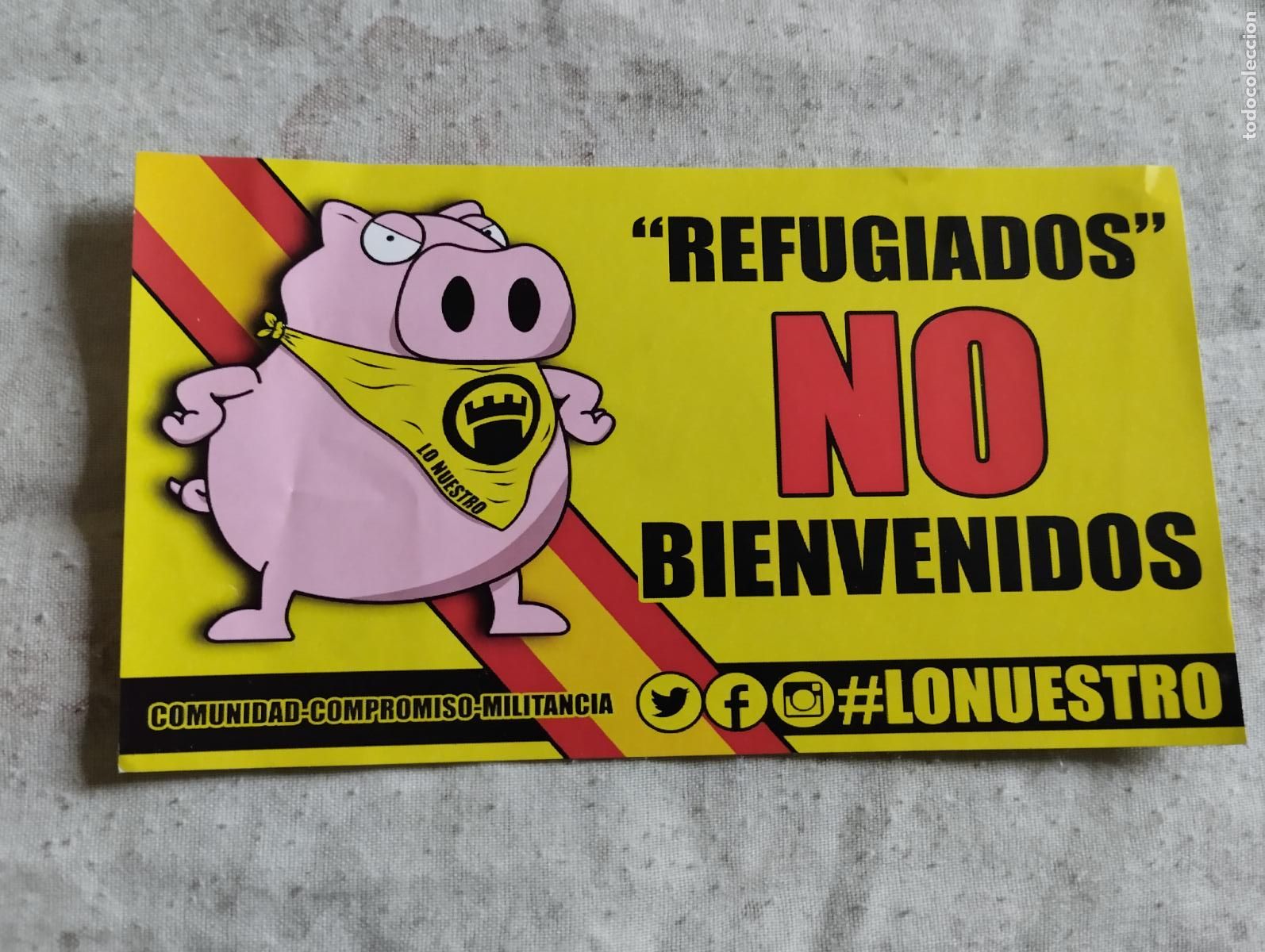 Militaria: PEGATINA REFUGIADOS ... - Foto 1